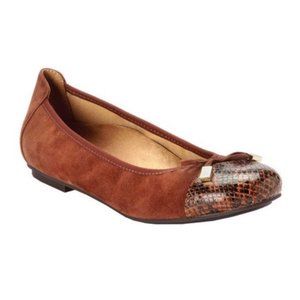 Vionic Minna Cap Toe Ballet Flat Snakeprint 7.5